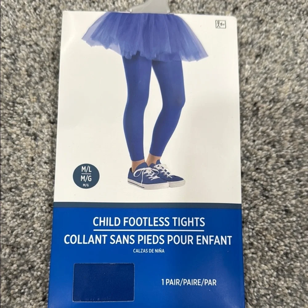 Blue Child Tutu, Footless Tights and blue hair spray